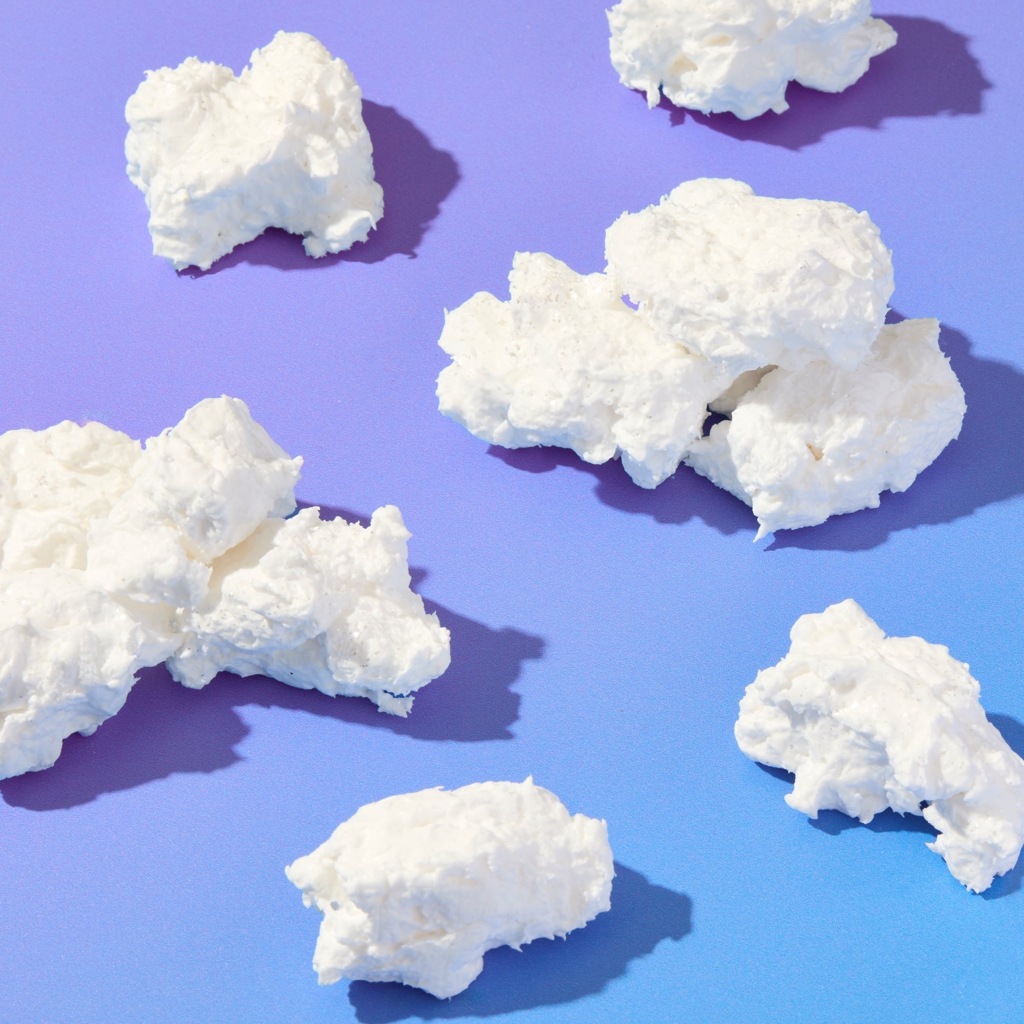 clouds soap on a blue background