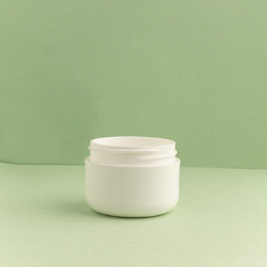 1 oz White Double Walled Plastic Cosmetic Jar