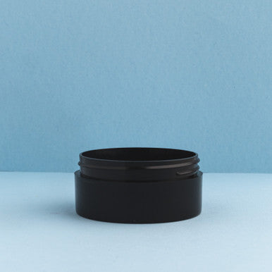 2 oz. Black Low Profile Plastic Cosmetic Jars
