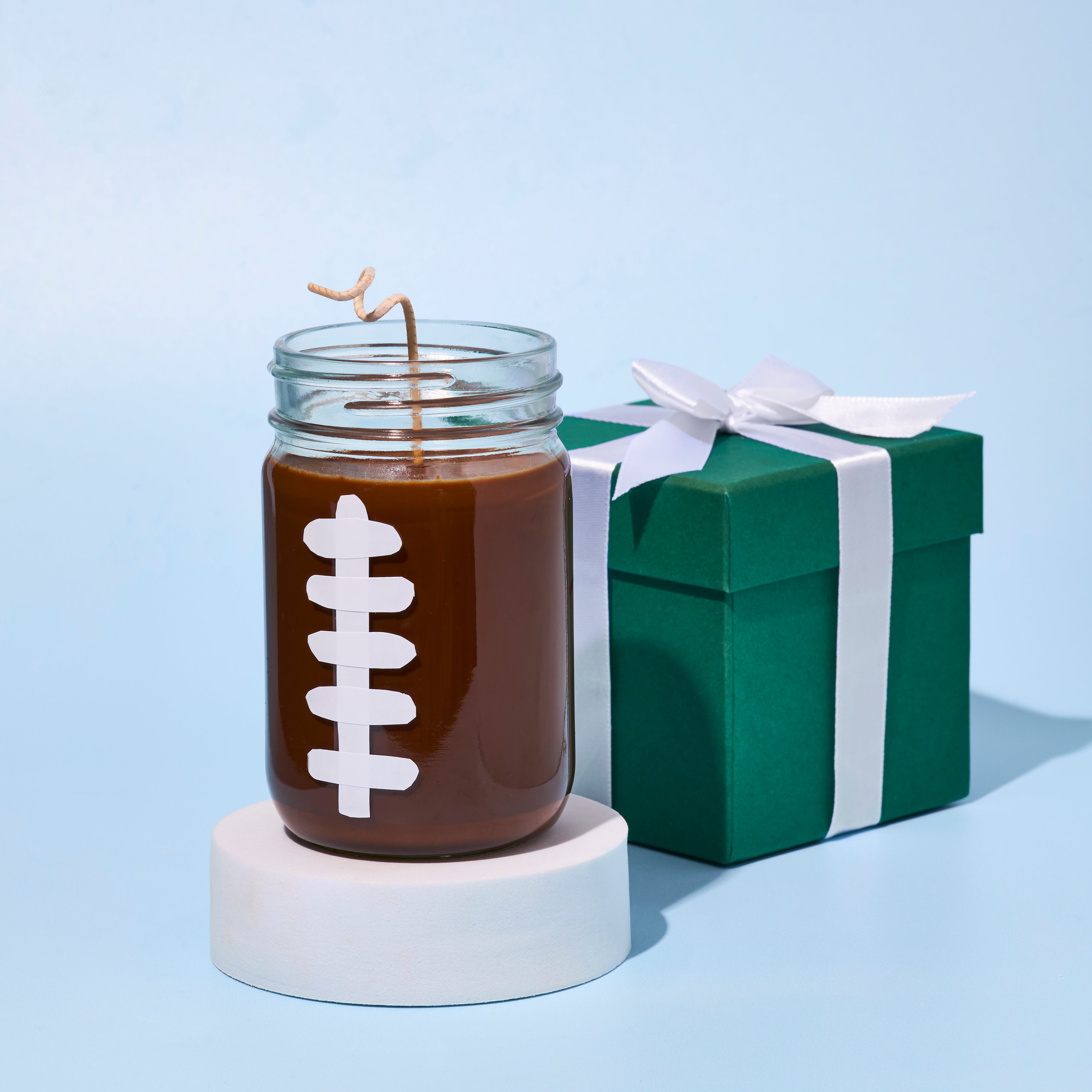 Candle that looks like a football
