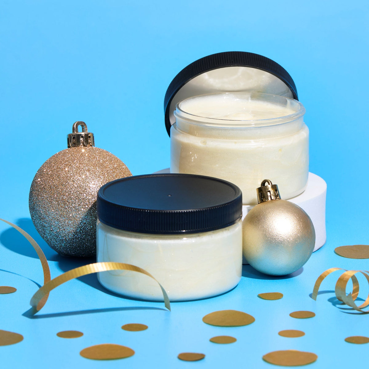 jars of whipped sugar scrub