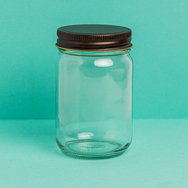 12 oz. Smooth Mason Jars with Bronze Lids