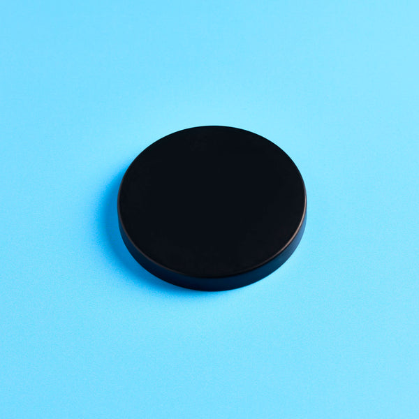 Flat Metal Candle Jar Lid - Black - Zoom Media 1