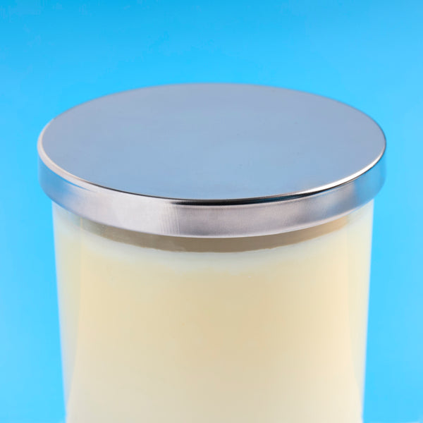 Flat Metal Candle Jar Lid - Silver - Zoom Media 2
