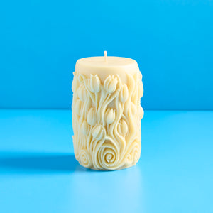 Floral Detail Pillar Silicone Mold