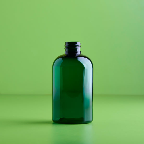 4 oz Green Boston Round Plastic Bottle - 20/410 - Zoom Media 1
