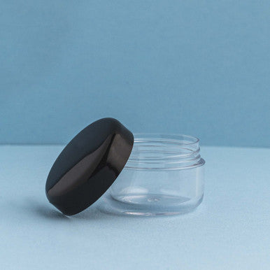 6 ml Clear Lip Balm, Eyeshadow Containers with Black Lid