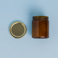 9 oz. Amber Straight Sided Jars with Gold Lids